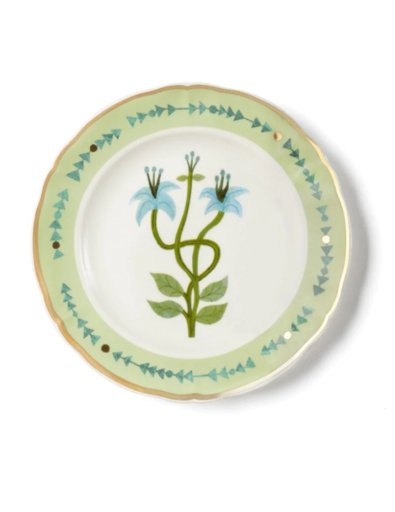 Piatto dessert fiore verde