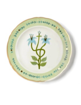 Piatto dessert fiore verde