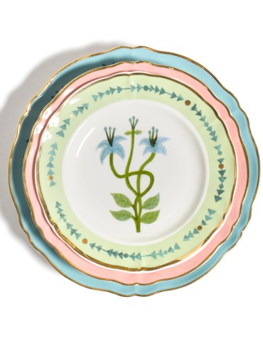 Piatto dessert fiore verde