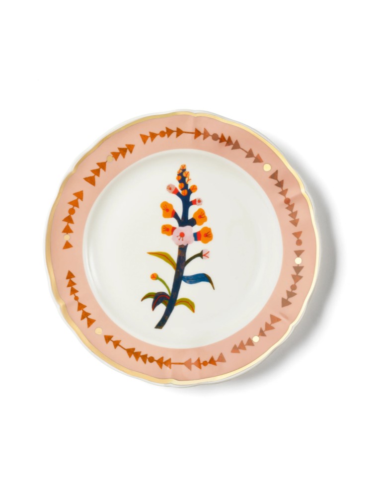 Piatto dessert fiore rosa