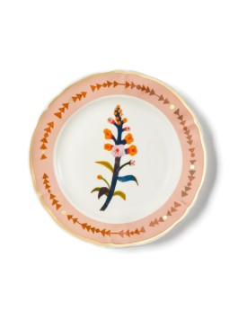 Piatto dessert fiore rosa