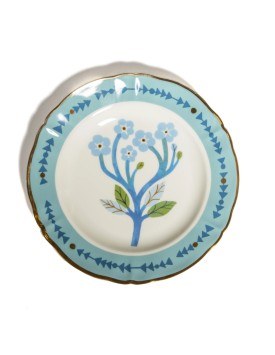 Piatto dessert fiore azzurro