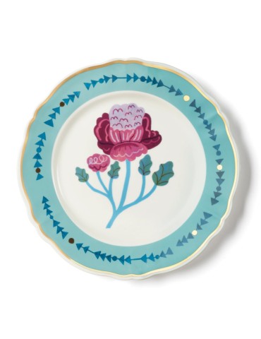 Piatto piano fiore azzurro