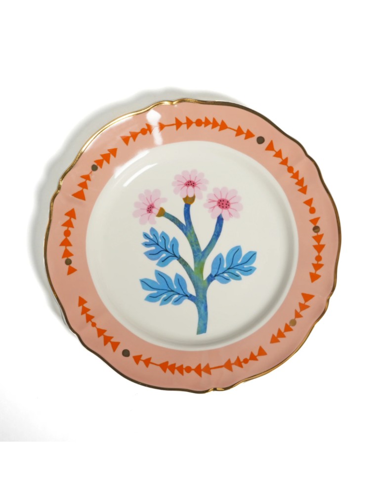 Piatto piano fiore rosa