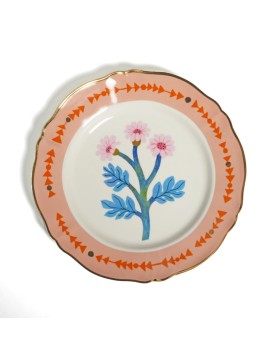 Piatto piano fiore rosa