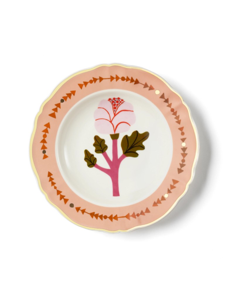 Piatto fondo fiore rosa