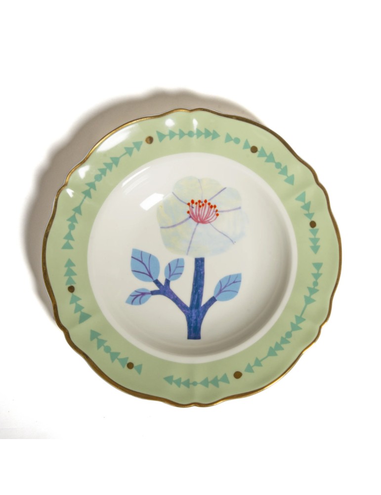 Piatto fondo fiore verde