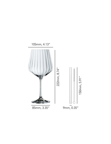 Bicchiere Gin tonic con cannuccia - Set 4pz