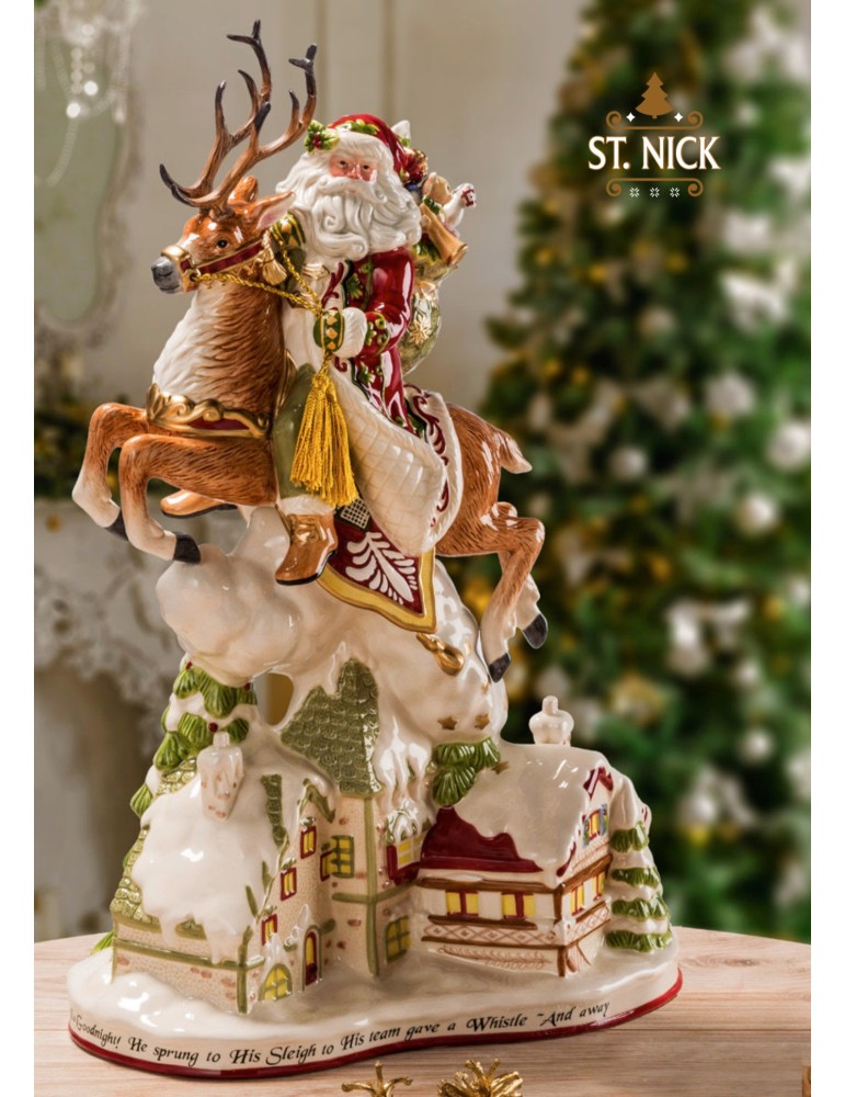 Scena Babbo Natale su renna - Lamart