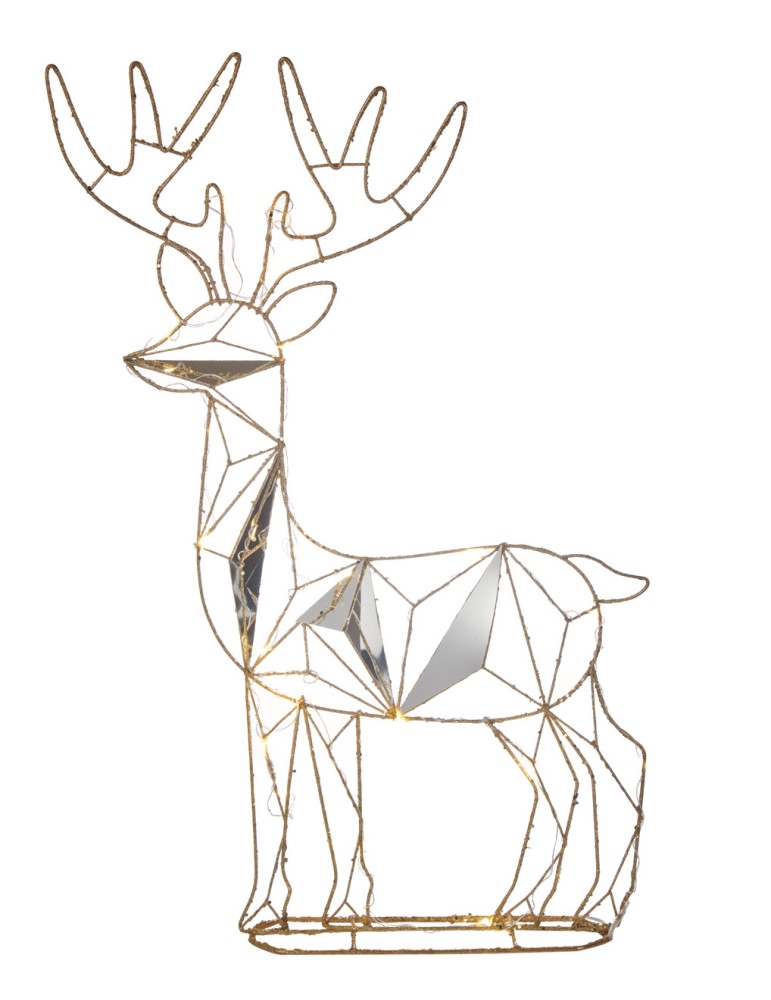 Renna grande con led “Riflessi dorati” - L’oca nera