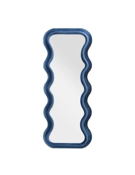 Emily - Specchio da muro in velluto Blu