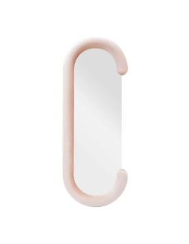 Chantal - specchio da muro in velluto Cipria