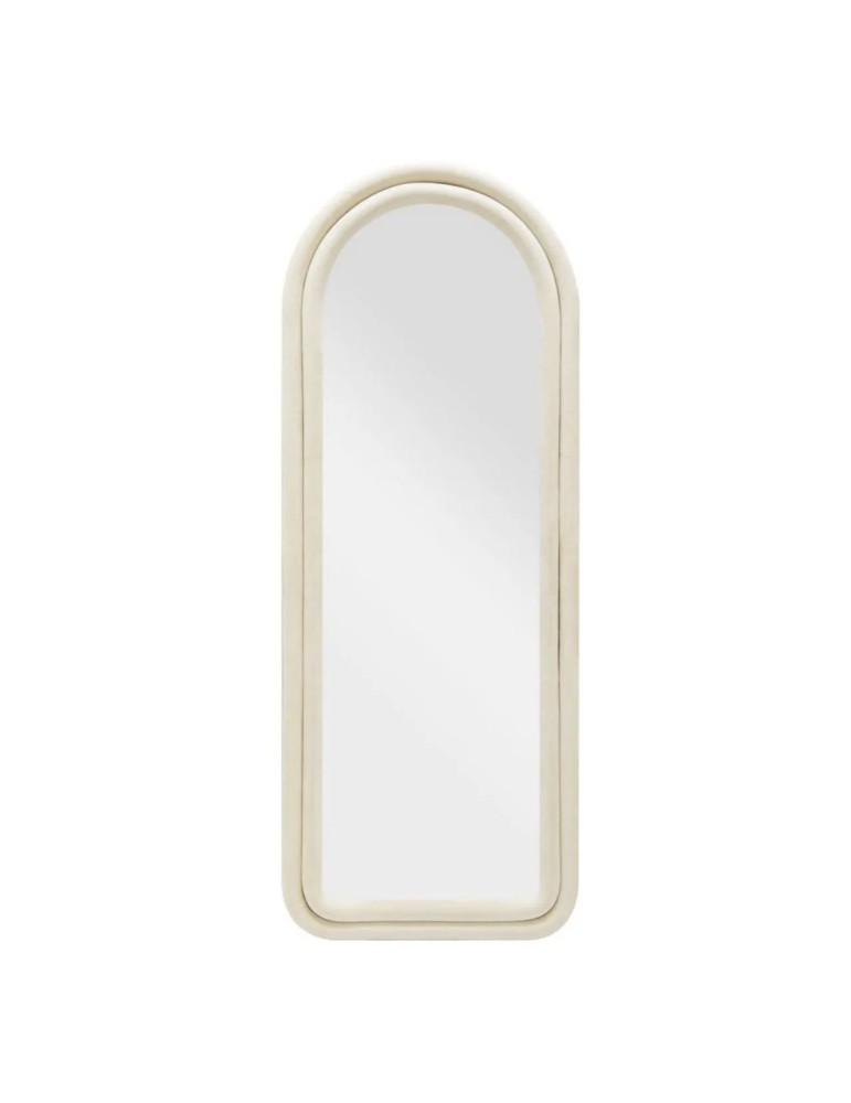 Cloe - Specchio da muro velluto Crema