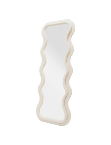 Emily - Specchio da muro in velluto crema