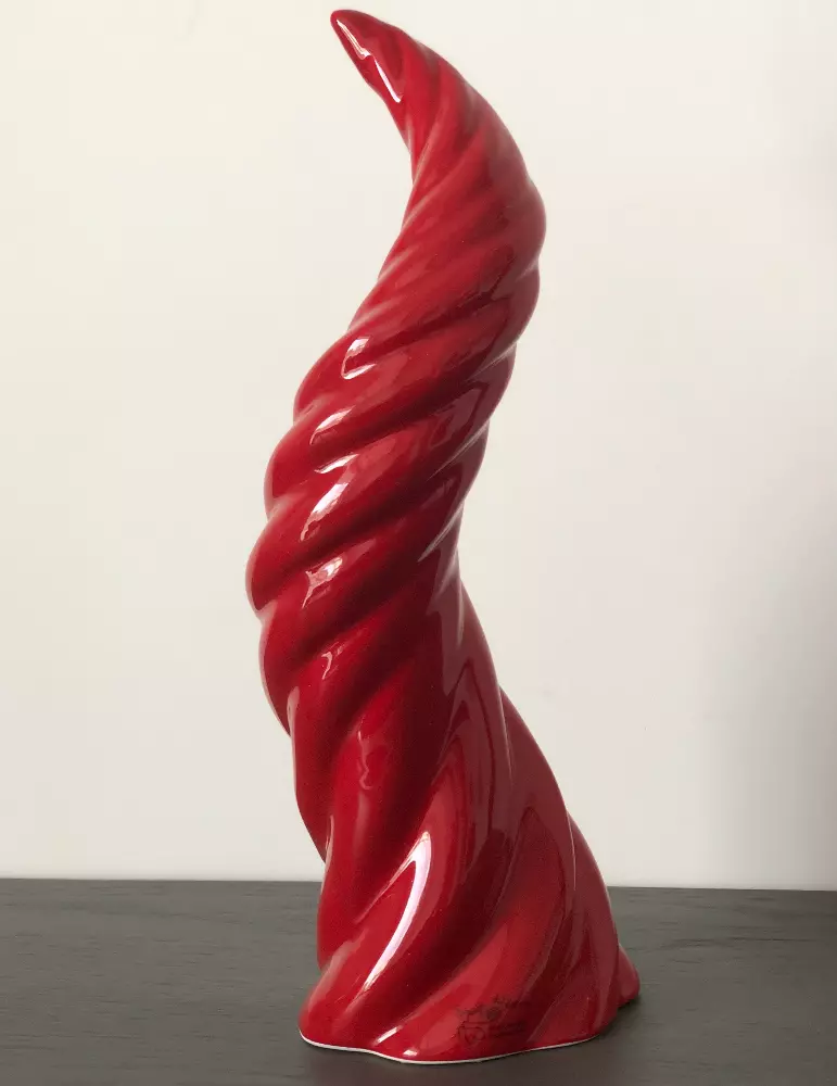 Corno intrecciato Rosso Lucido