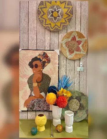 Decorazione murale giallo